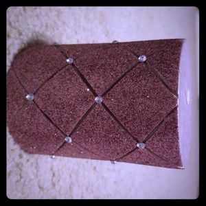 Purple glittery crystal gem candle